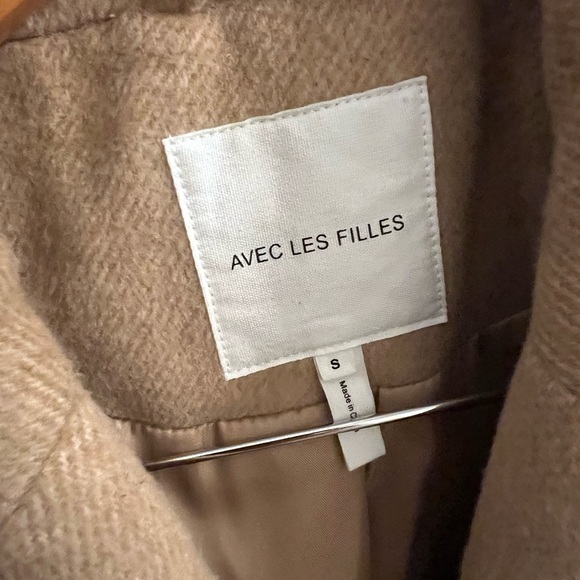 Avec Les Filles Double-Breasted Camel Pea Coat - Picture 4 of 7